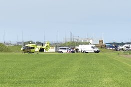 Medic 01 landt bij crossbaan de Cocksdorp