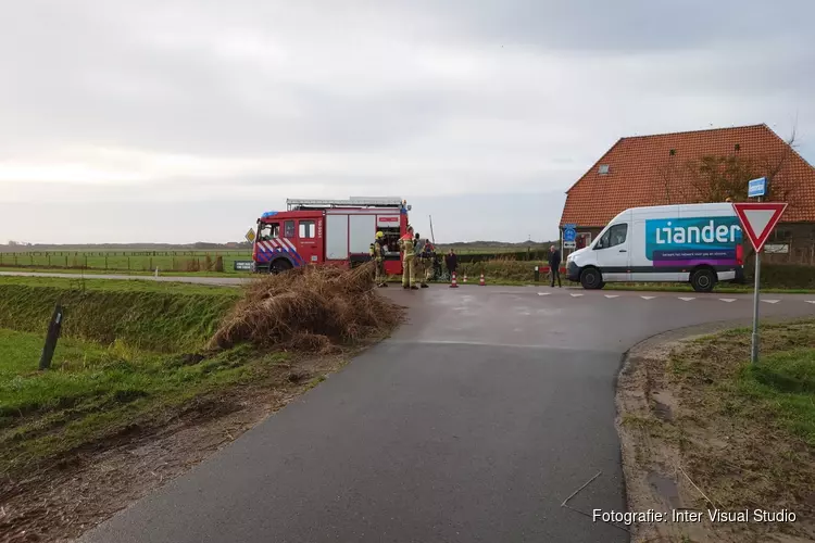 Gaslek op Texel, doorgaande weg afgesloten