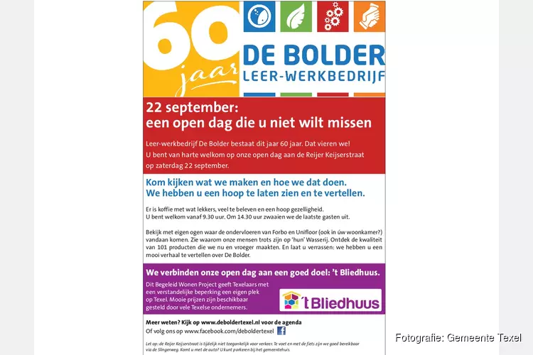 Zaterdag 22 september: open dag bij De Bolder