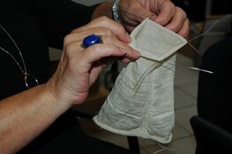 Zes reconstructies kousen Palmhoutwrak af