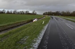 Auto in de sloot door gladheid op Texel