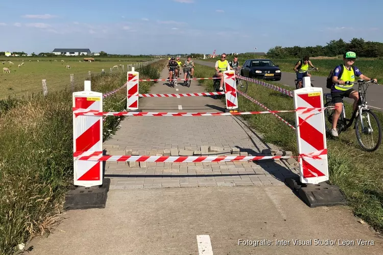 Fietspad op Texel barst eruit door de warmte