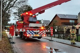 Stormschade aan schoorsteen bij woning De Koog