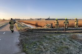 Zoekactie in sloot na aantreffen te water geraakte fiets